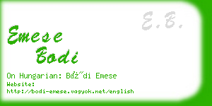 emese bodi business card